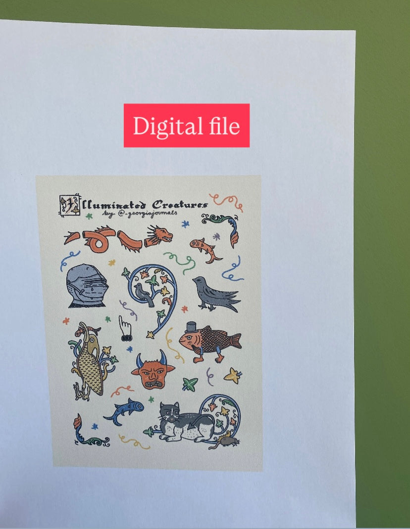 DIGITAL Illuminated Creatures Sheet