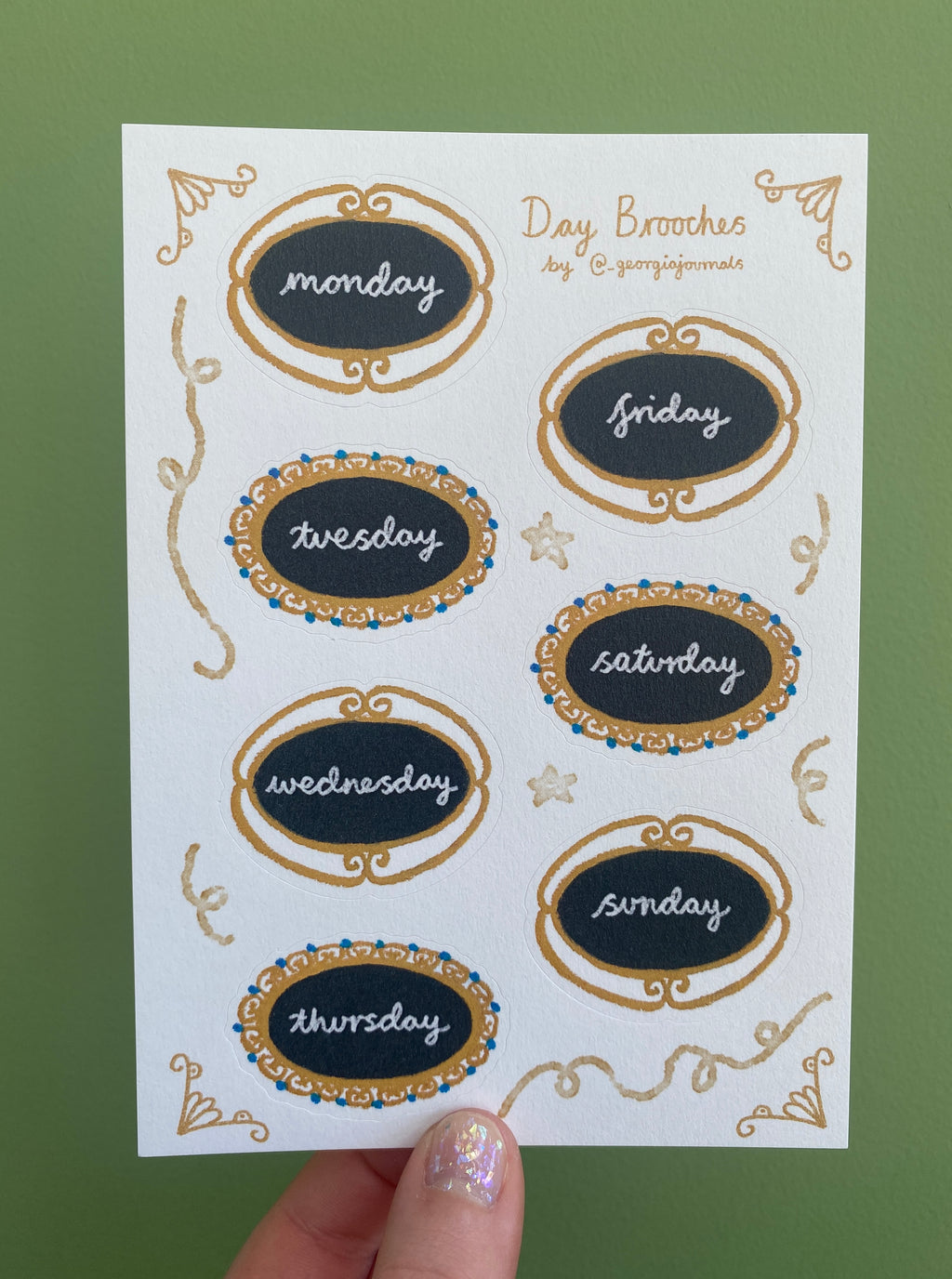 Day Brooches Sheet