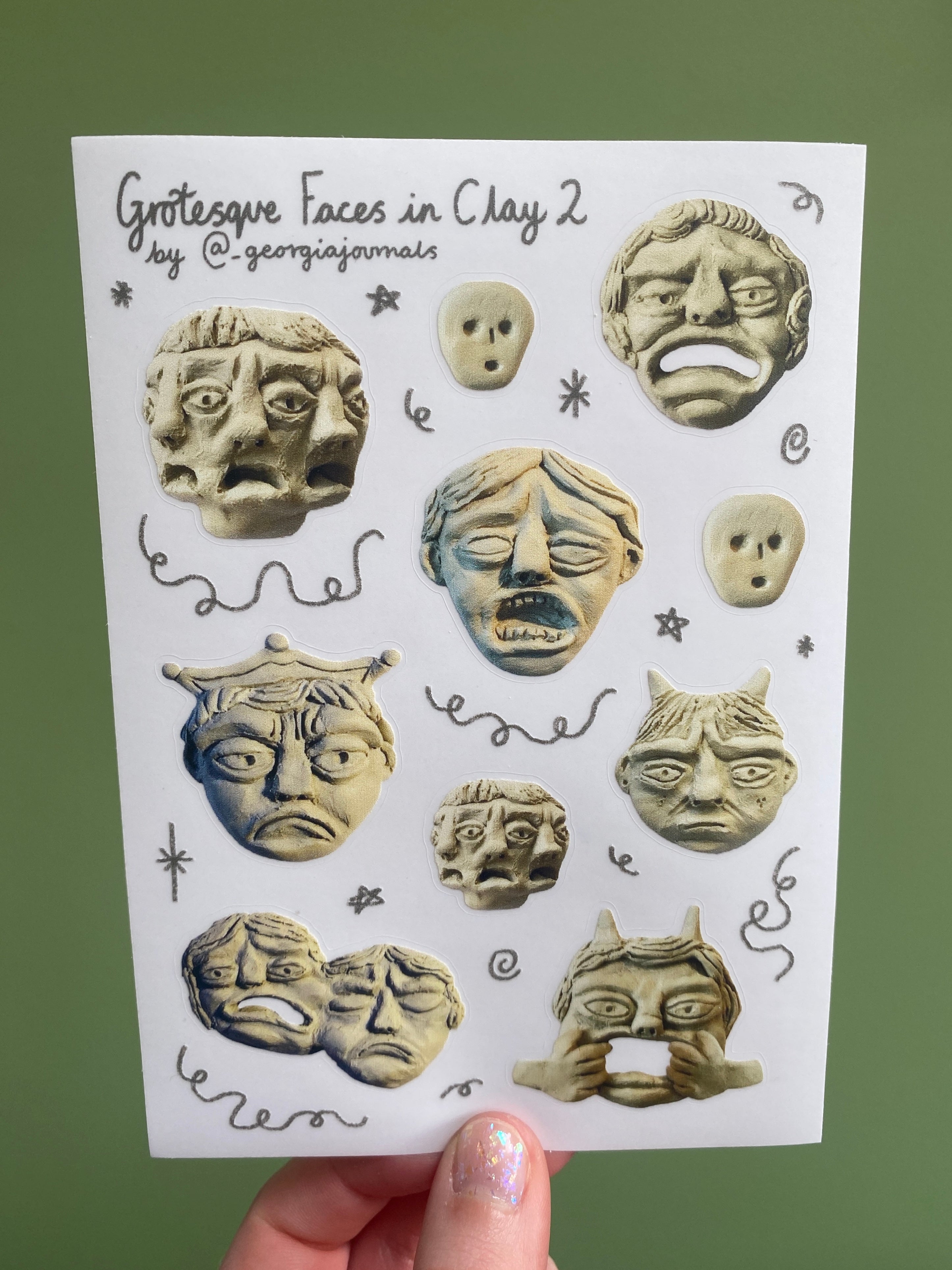 Grotesque Clay Faces 2 Sheet