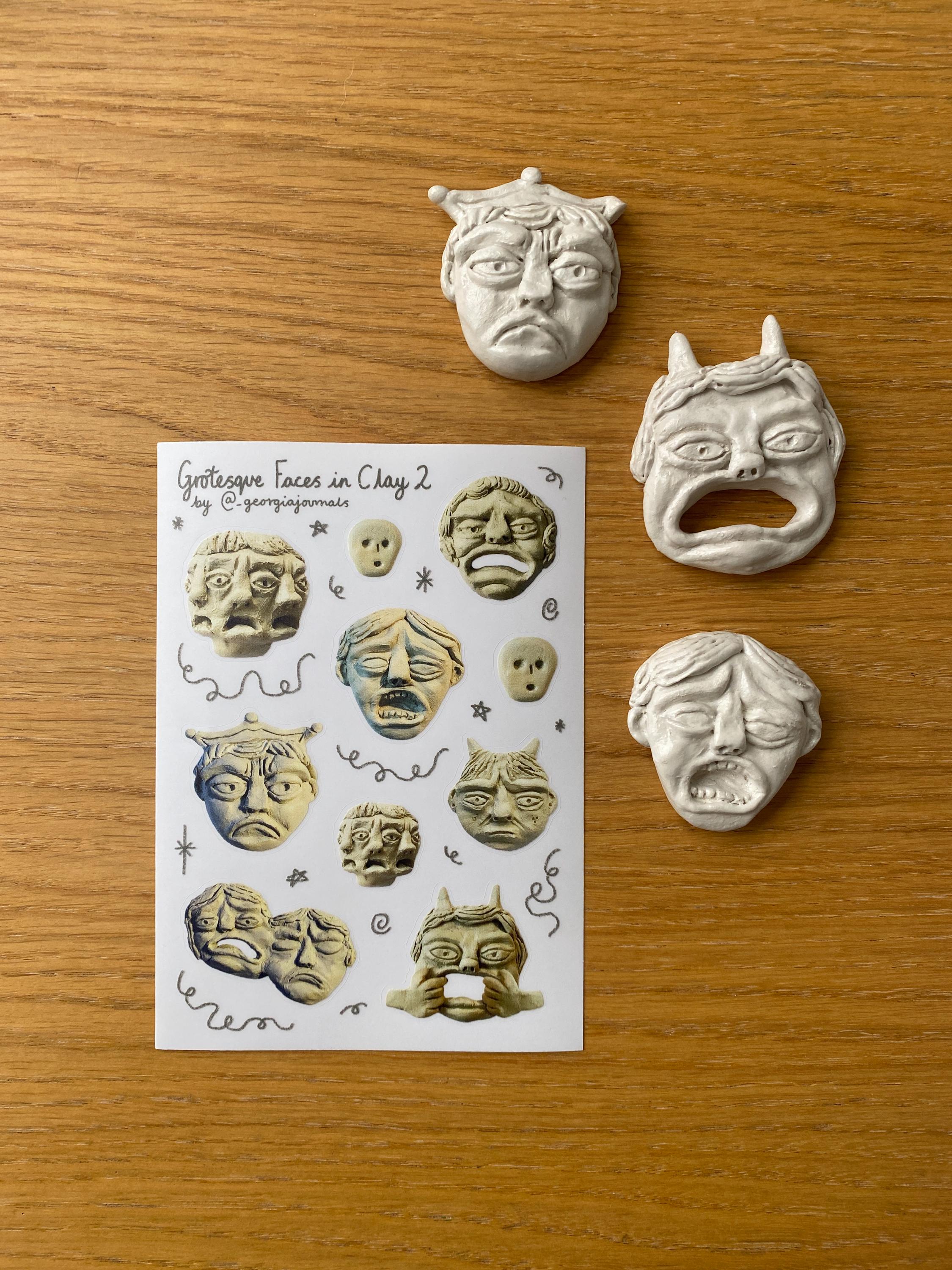 Grotesque Clay Faces 2 Sheet