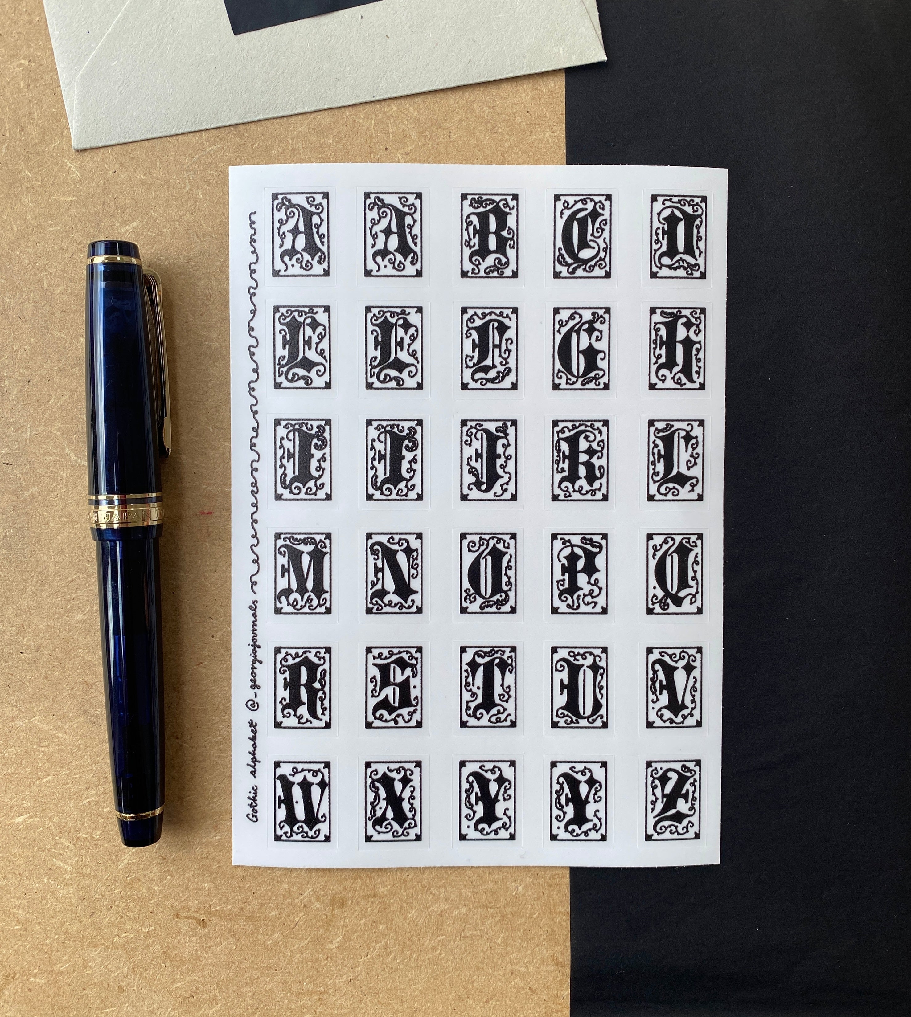 Gothic Alphabet Sheet