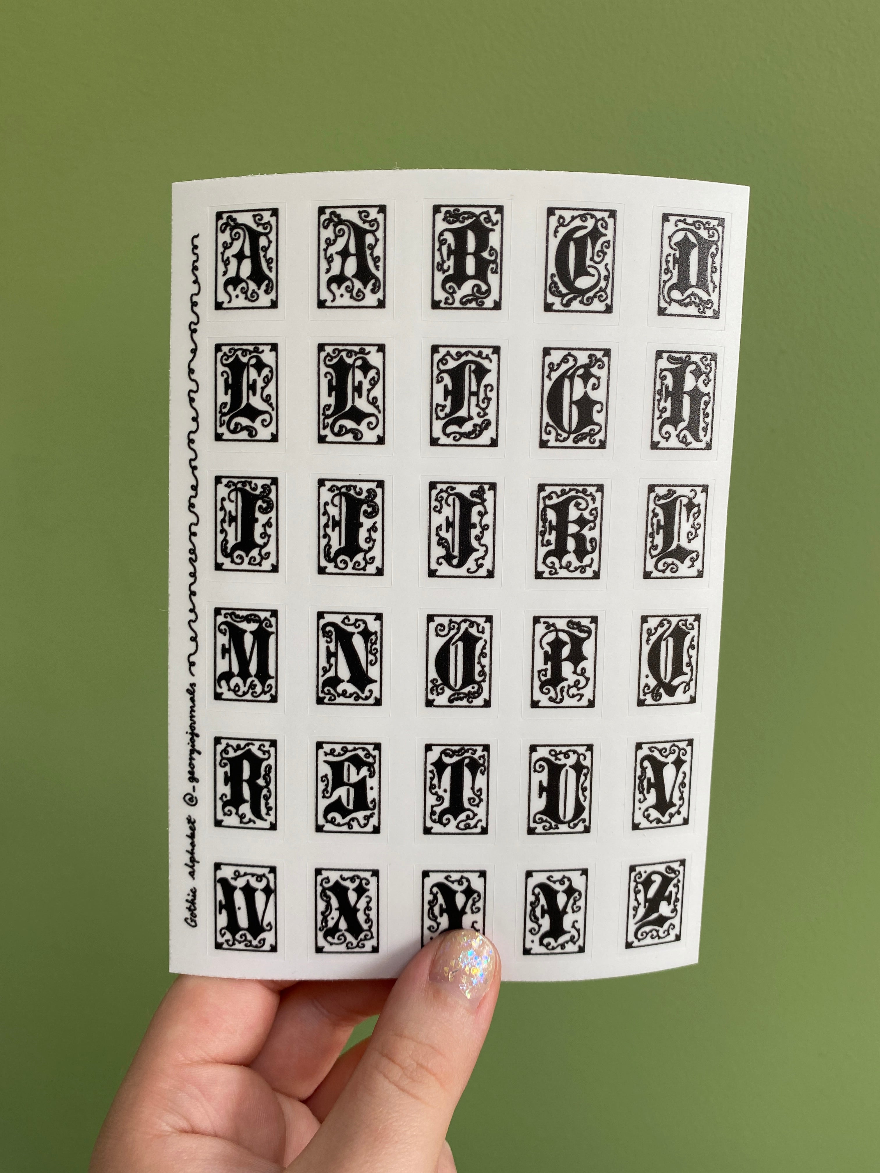 Gothic Alphabet Sheet