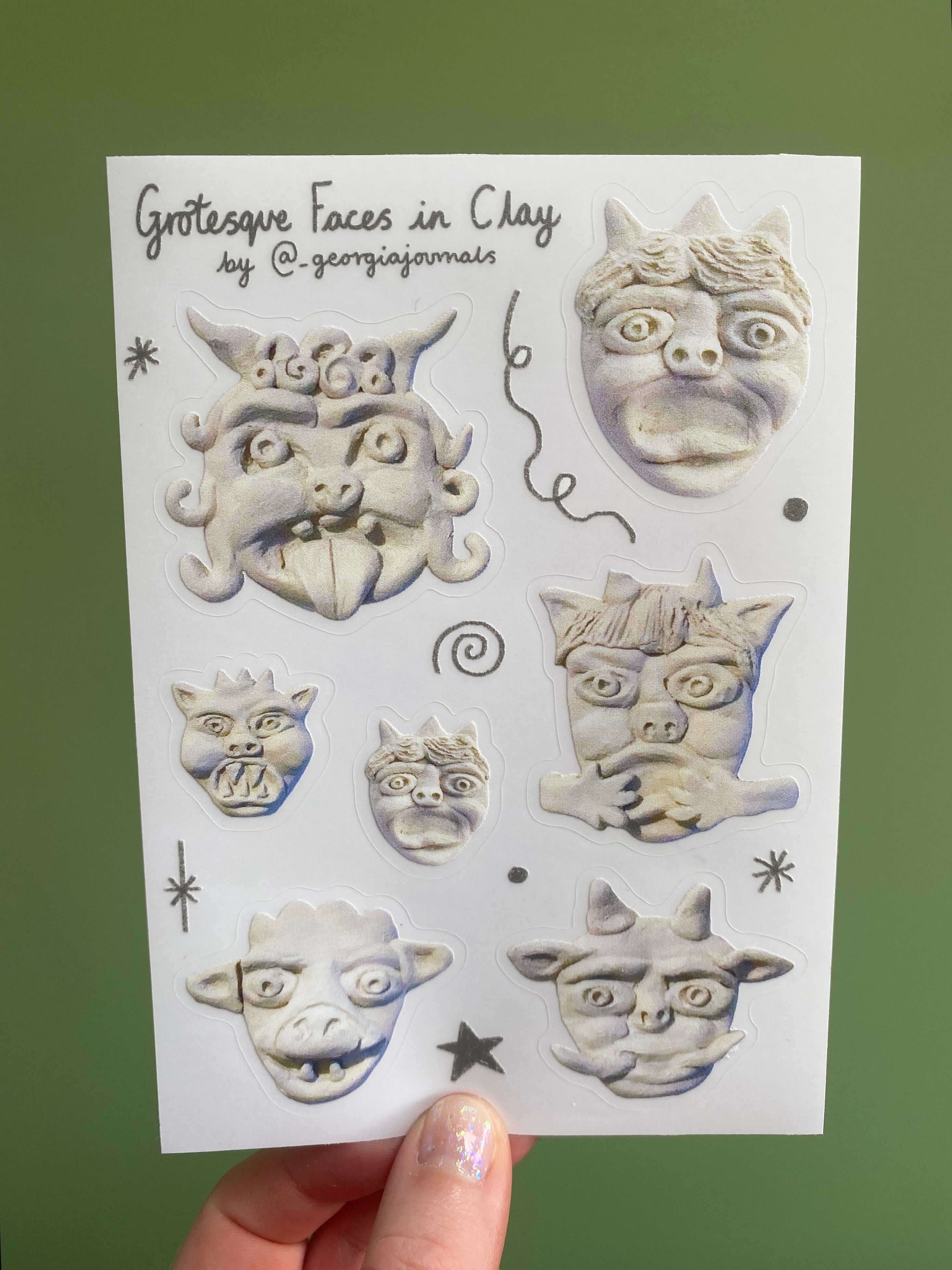 Grotesque Clay Faces Sheet