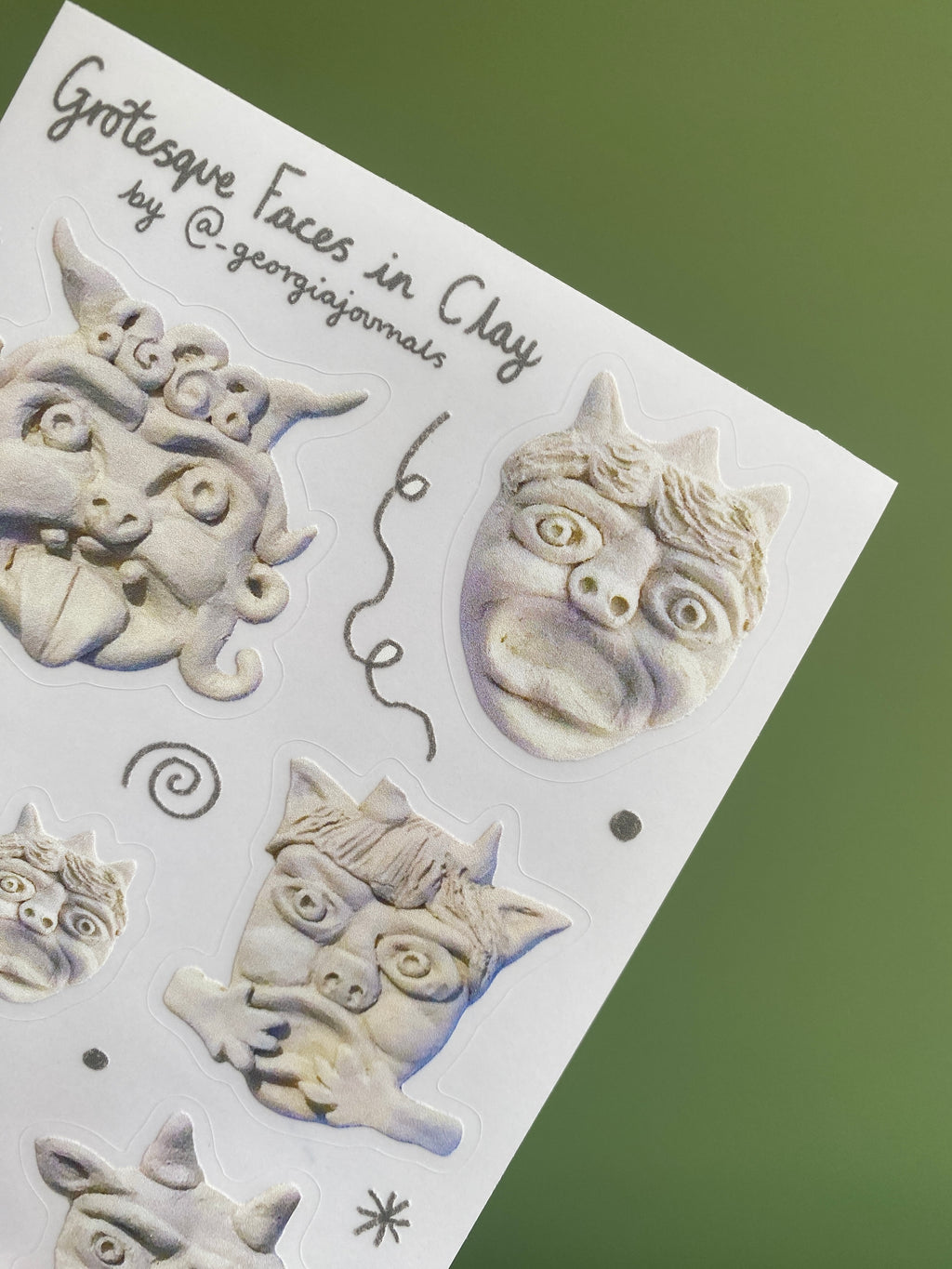 Grotesque Clay Faces Sheet
