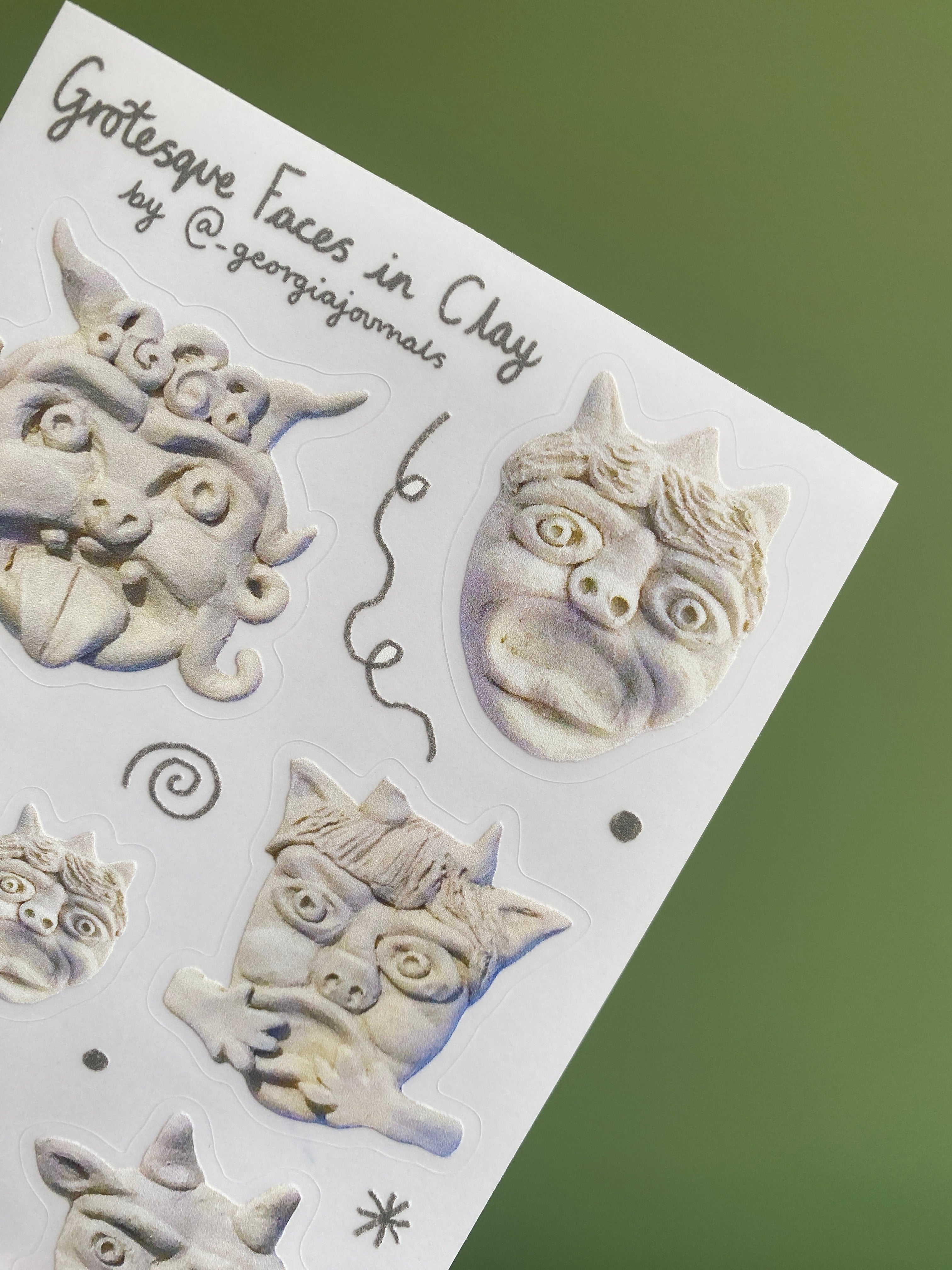 Grotesque Clay Faces Sheet