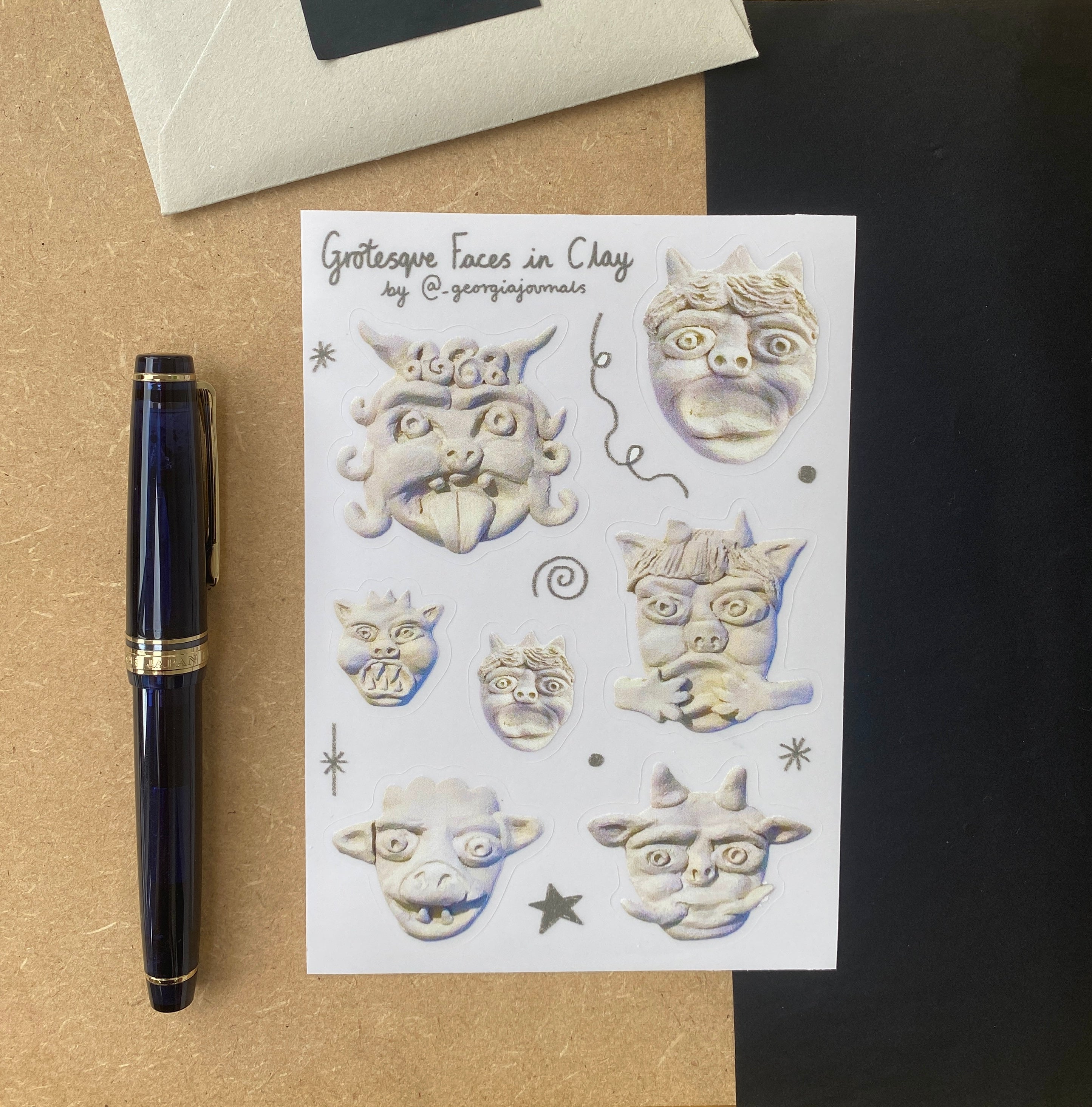 Grotesque Clay Faces Sheet