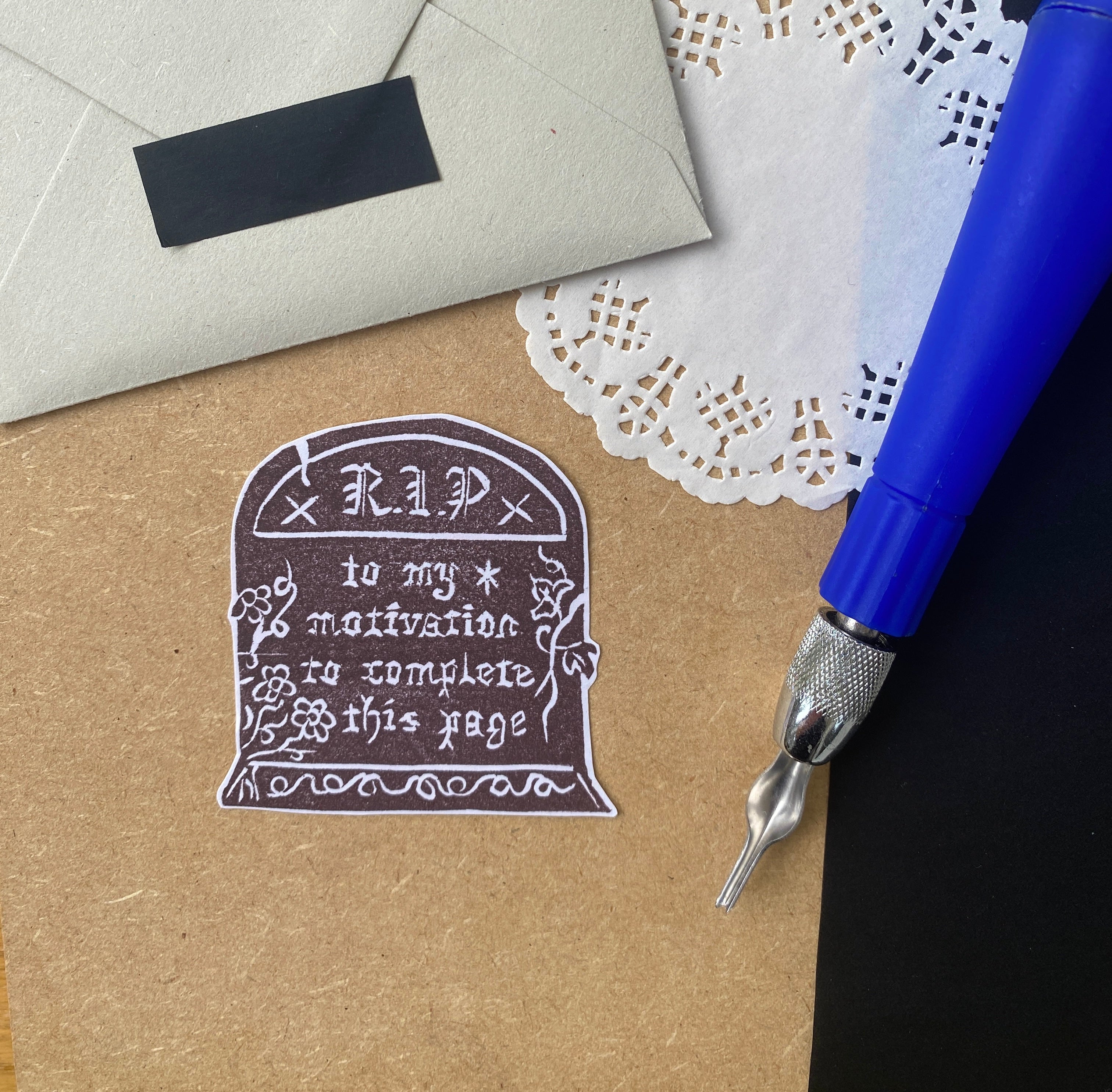 RIP My Motivation Lino Sticker