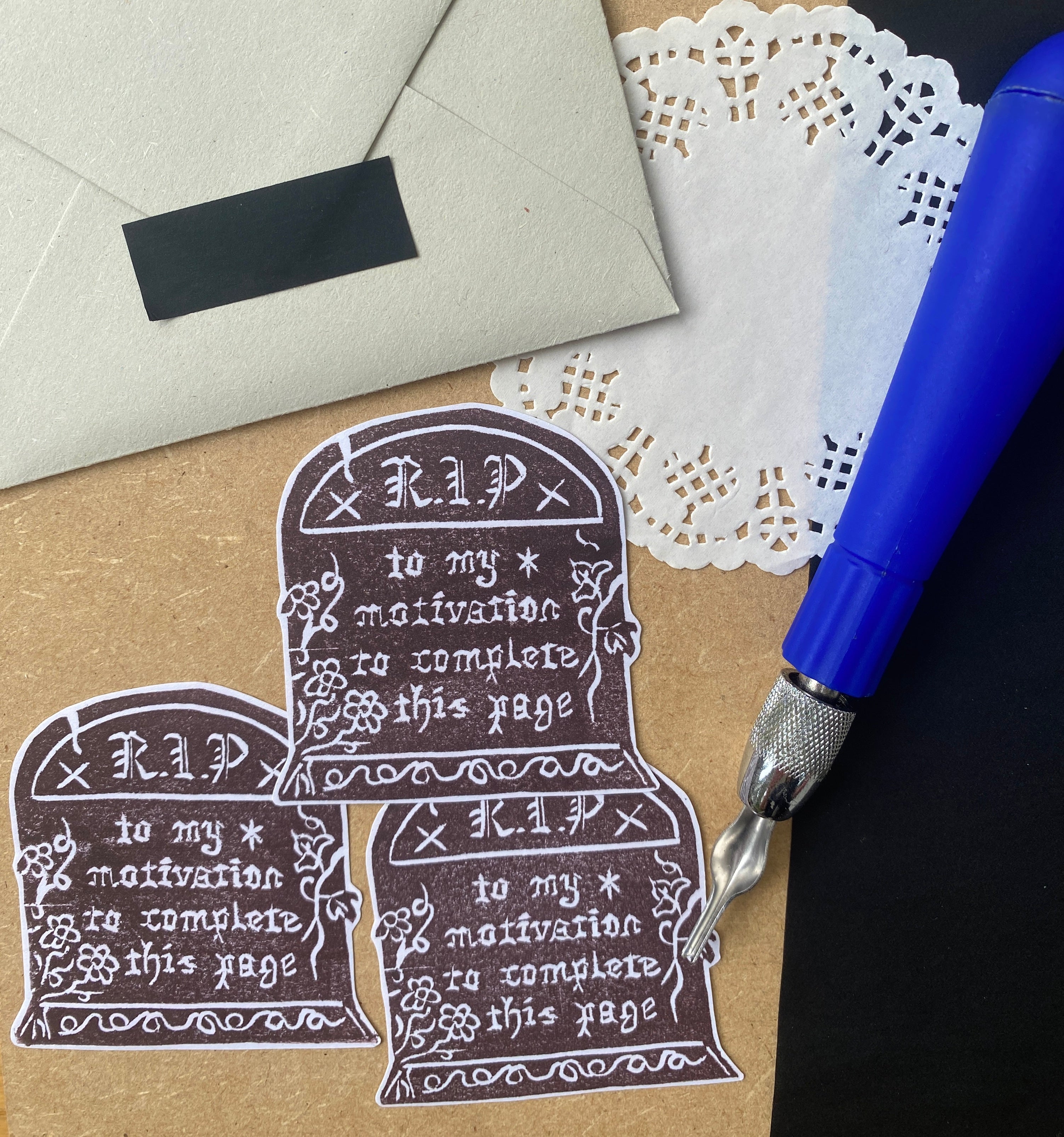 RIP My Motivation Lino Sticker