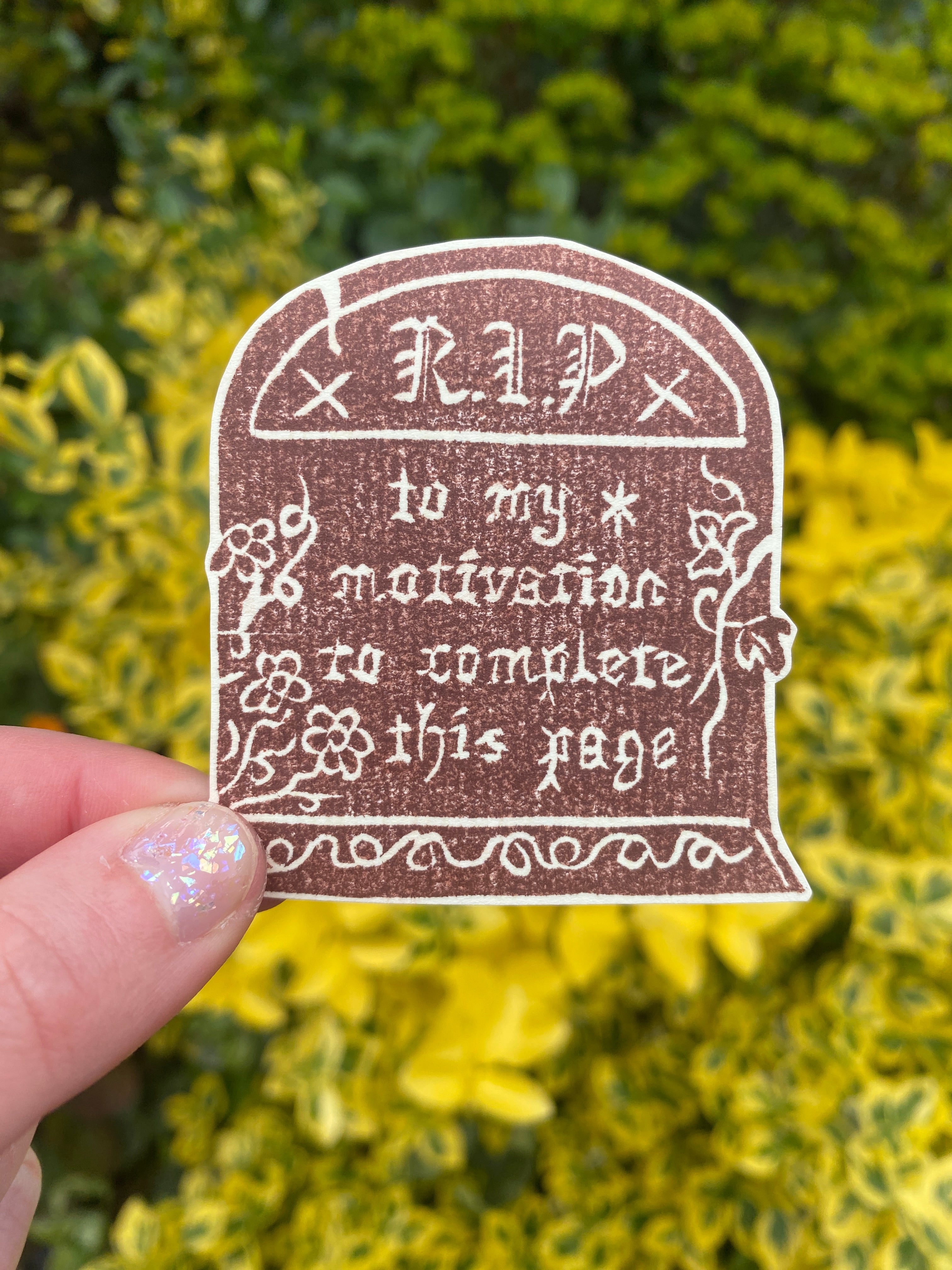 RIP My Motivation Lino Sticker