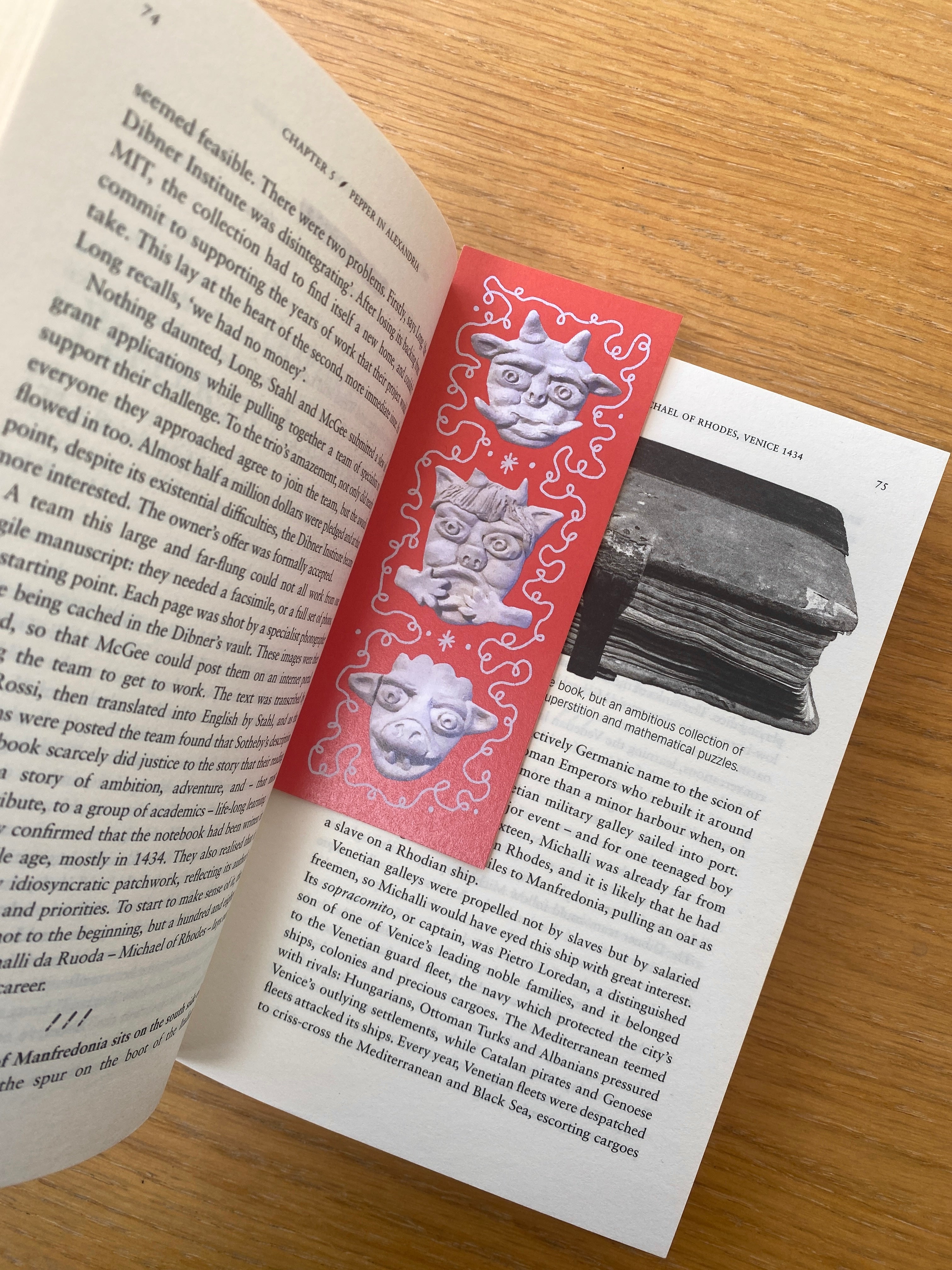 Red Grotesque Bookmark