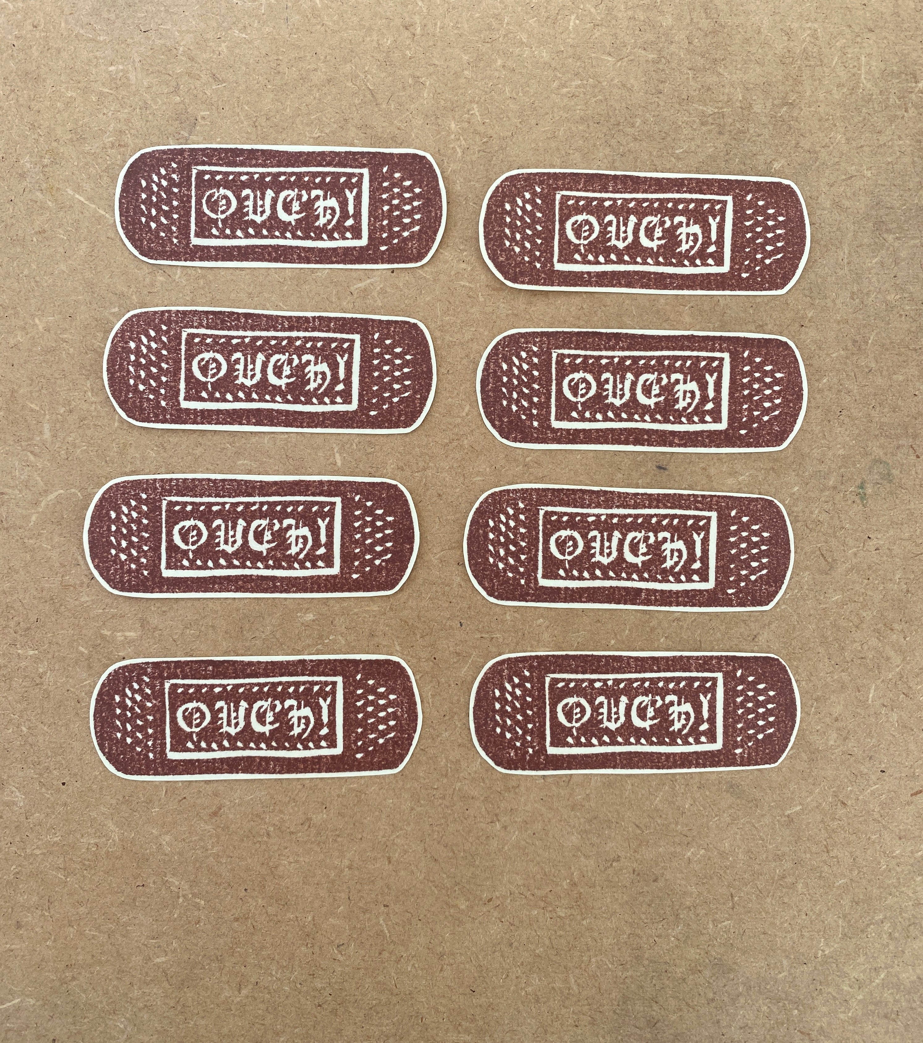 Ouch Plaster Lino Set - Brown