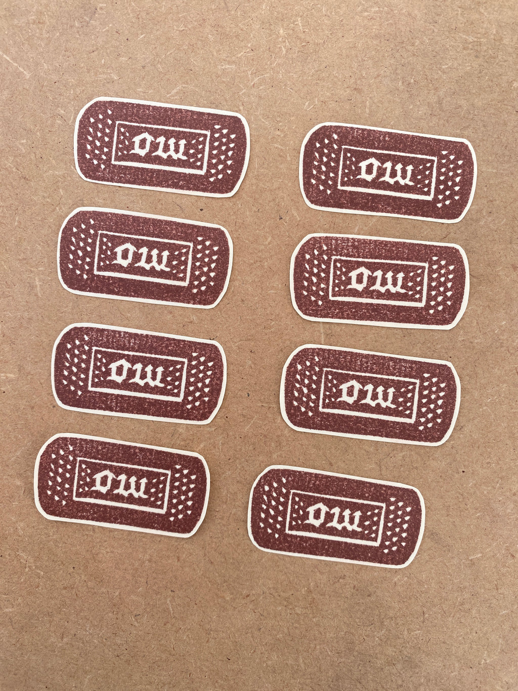 Ouch Plaster Lino Set - Brown