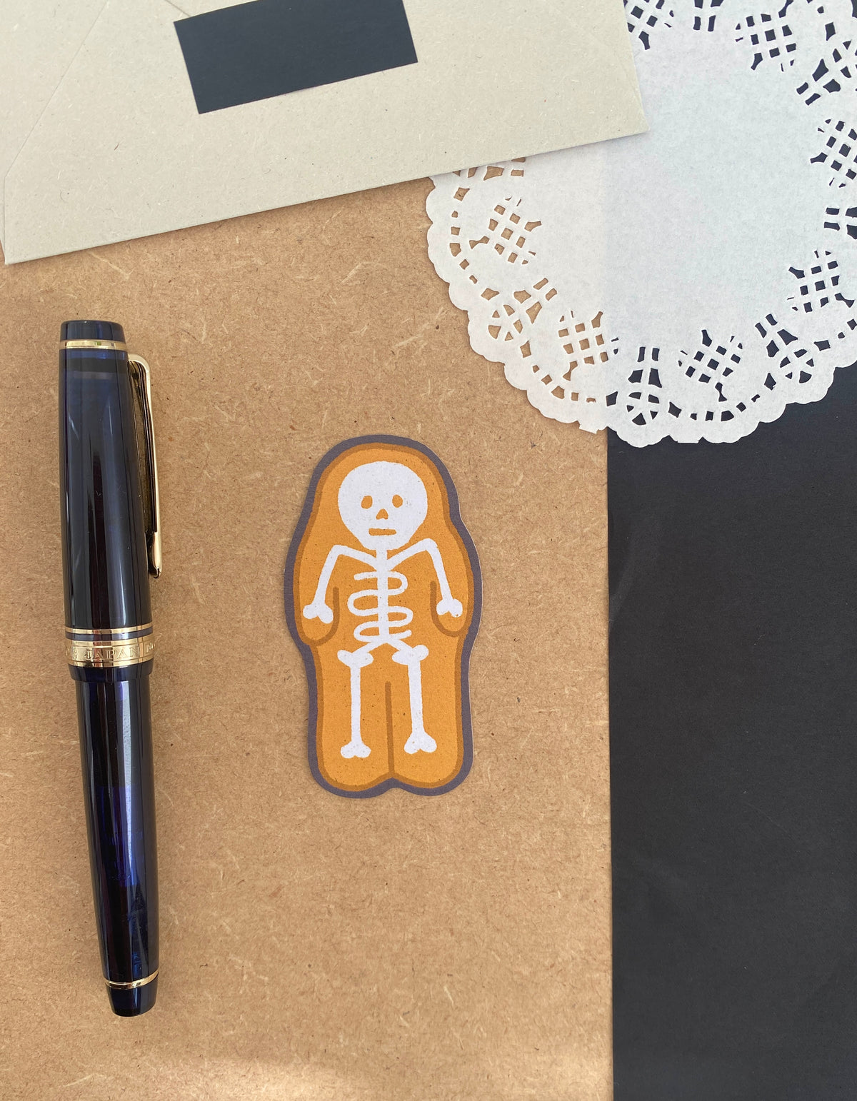 Skeleton Biscuit (grey) Sticker