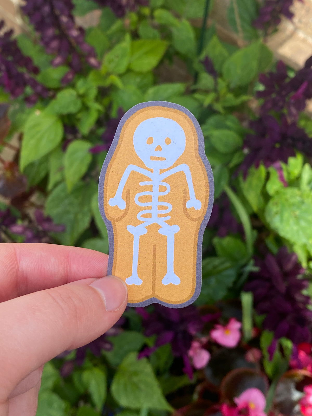 Skeleton Biscuit (grey) Sticker