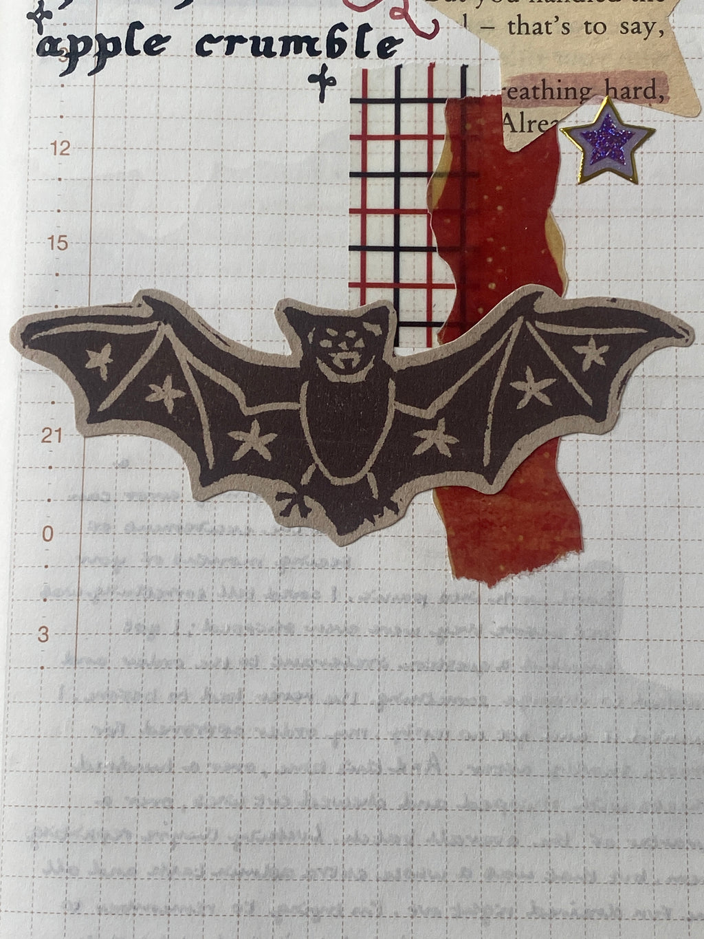 Spooky Bat Lino Sticker