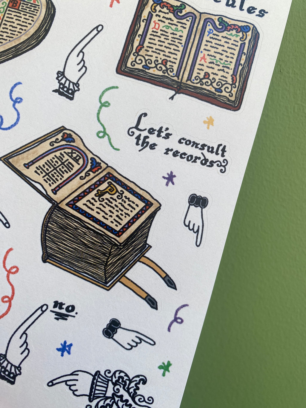 Illuminated Papers & Manicules Sheet
