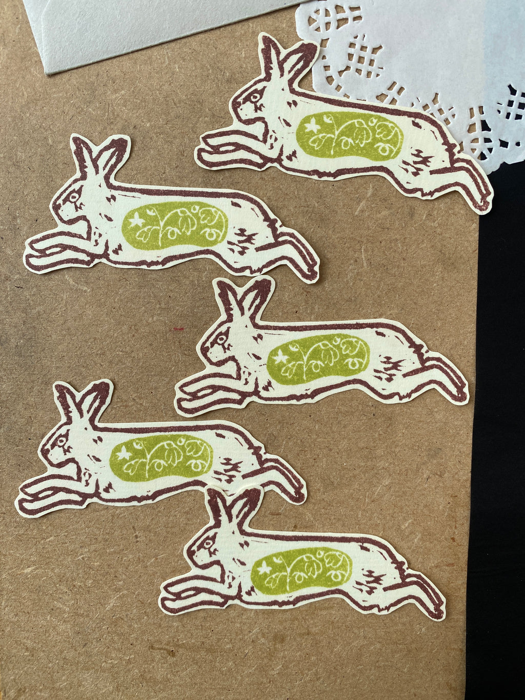 Leaping Hare Lino Sticker