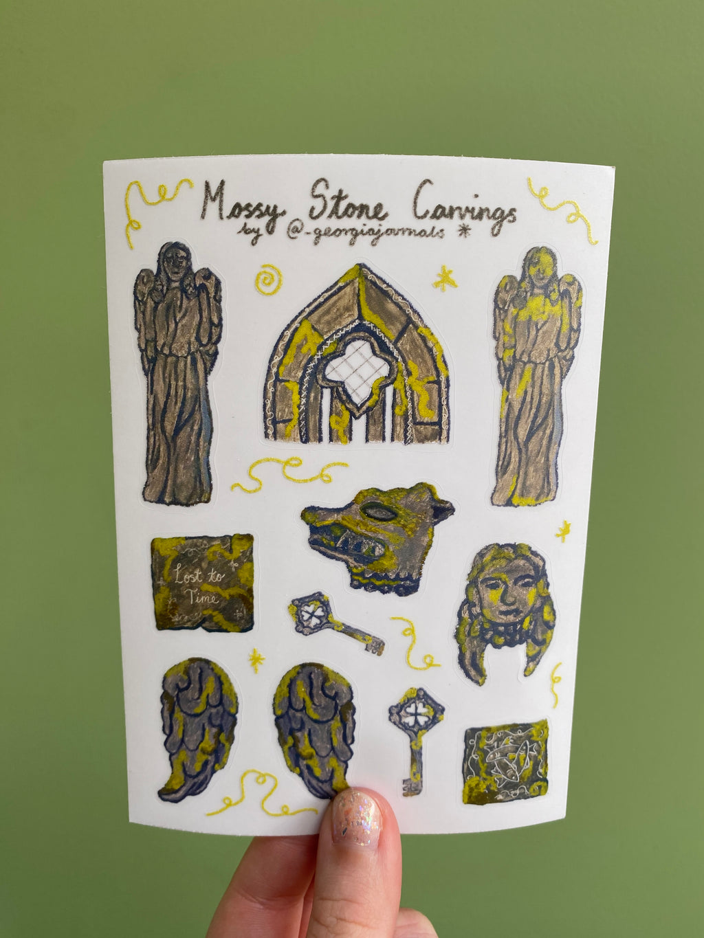 Mossy Stone Carvings Sheet