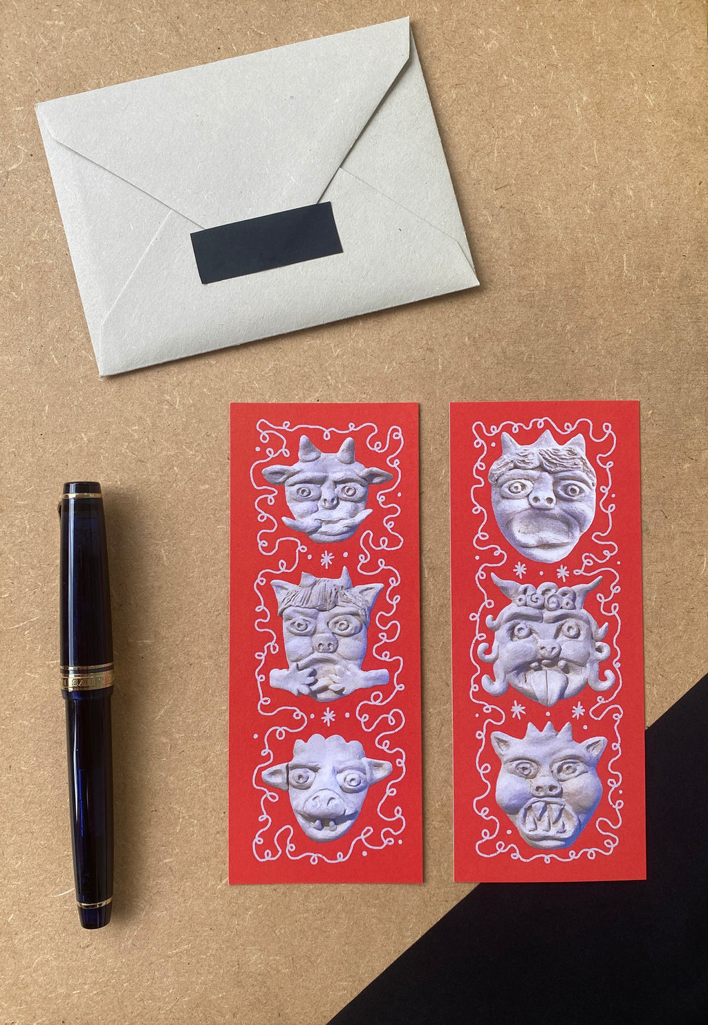 Red Grotesque Bookmark